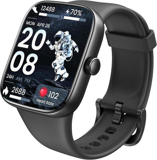 Smartwatch Bluetooth Call 1.85'AMOLED Ultra HD Screen,Dynamic DialsMessages Push 100+ Sports Modes,DetectHuman Health (Heart Rate,Blood Oxygen)withHigh Battery Life Touch Screen Watch Black